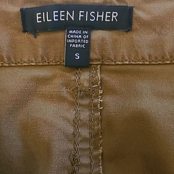Eileen Fisher Cotton Tencel Twill Cargo Pocket Olive Khaki Mini Skirt Size S - Picture 10 of 12